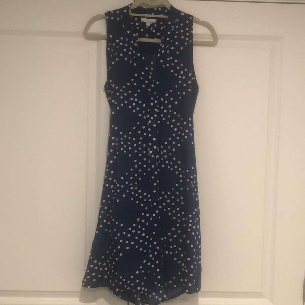Royal Blue Polka Dot Sleeveless Dress